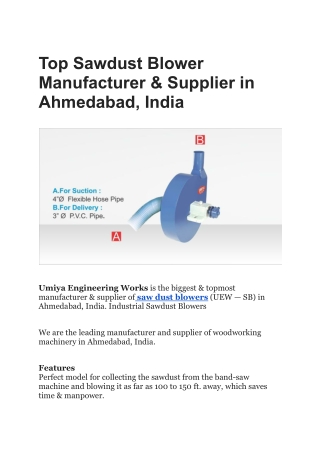 Top Sawdust Blower Manufacturer & Supplier in Ahmedabad, India