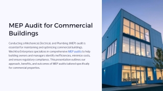 MEP Audit for Commercial Buildings