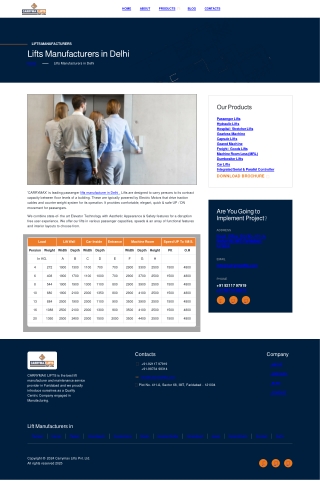 Lift Manufacturer in Delhi