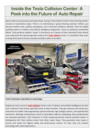 Inside the Tesla Collision Center- A Peek into the Future of Auto Repair