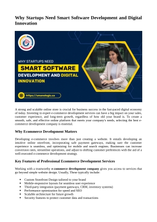 Why Startups Need Smart Software Development and Digital Innovation