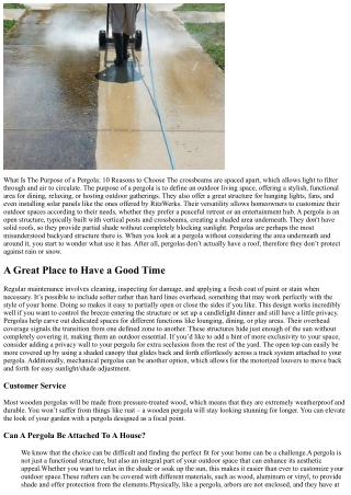 What Is The Purpose of a Pergola: 10 Reasons to Choose