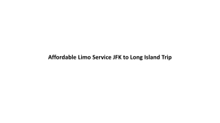 Limo Service JFK to Long Island