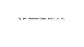 Limo Service For JFK