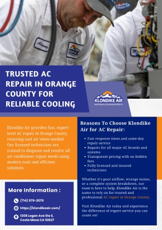 Trusted AC Repair in Orange County for Reliable Cooling