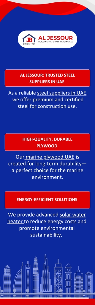 Al Jessour Trusted Steel Suppliers in UAE