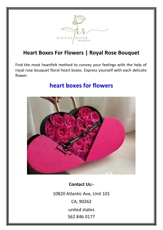 Heart Boxes For Flowers  Royal Rose Bouquet