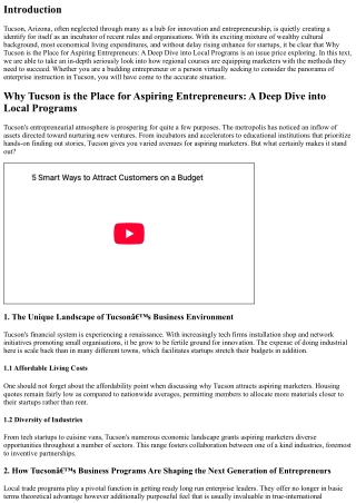 Why Tucson is the Place for Aspiring Entrepreneurs: A Deep Dive into Local Progr