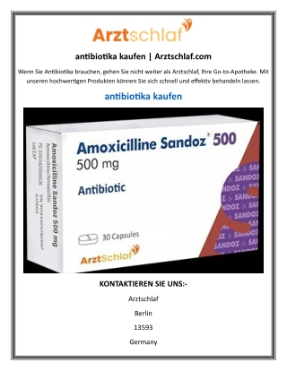 antibiotika kaufen | Arztschlaf.com