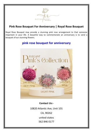 Pink Rose Bouquet For Anniversary  Royal Rose Bouquet