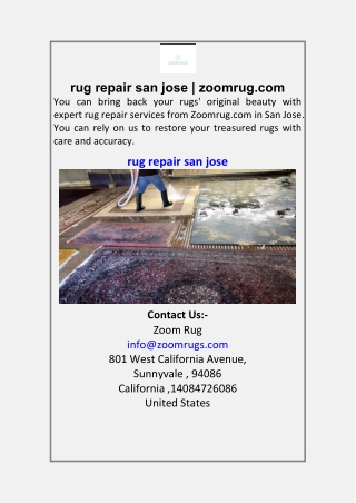 rug repair san jose | zoomrug.com