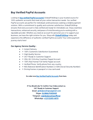 Buy Verified PayPal Accounts