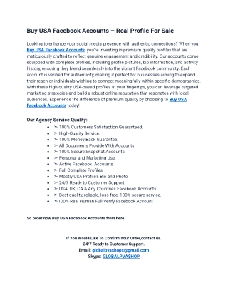 Buy USA Facebook Accounts