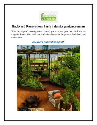 Backyard Renovations Perth alessiosgardens.com.au