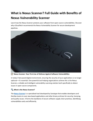What is Nexus Scanner? Full Guide with Benefits of Nexus Vulnerability Scanner