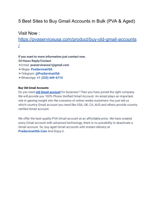 Where can I buy Verified Old Gmail accounts instantly?