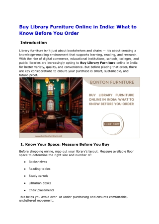Buy Library Furniture Online in India_ What to Know Before You Order