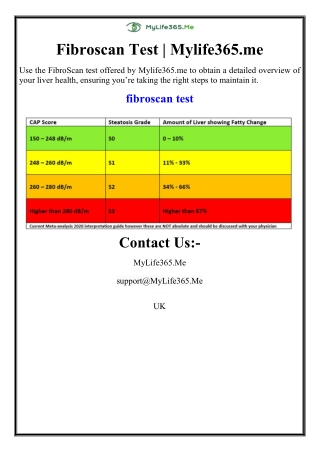 Fibroscan Test | Mylife365.me
