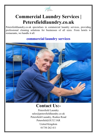 Commercial Laundry Services | Petersfieldlaundry.co.uk