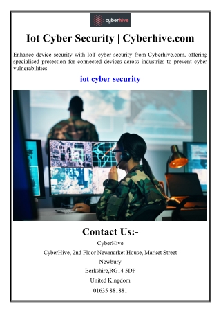 Iot Cyber Security | Cyberhive.com