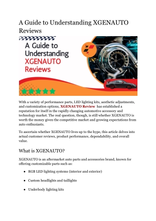 The Truth About XGENAUTO Reviews