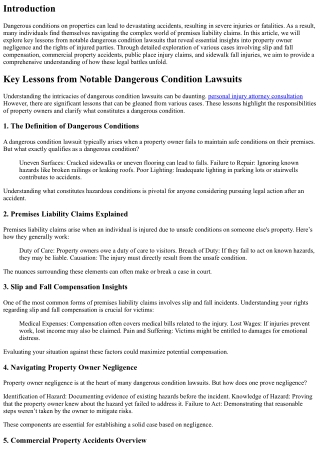 Key Lessons from Notable Dangerous Condition Lawsuits