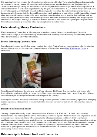 How do foreign currency movements impact the price of gold?