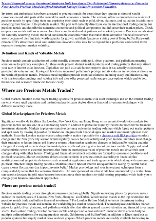 Where are noble metals exchanged?