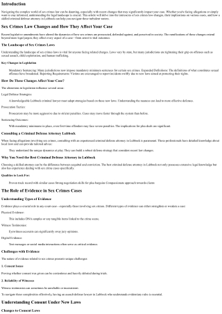 Sex Crimes Law Changes and How They Affect Your Case