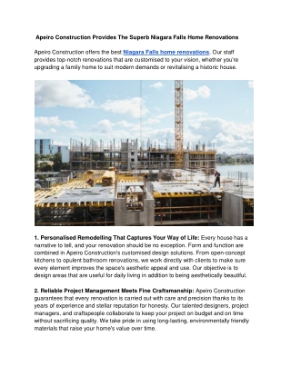 _Apeiro Construction Provides The Superb Niagara Falls Home Renovations