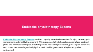 Physiotherapy Experts in Etobicoke
