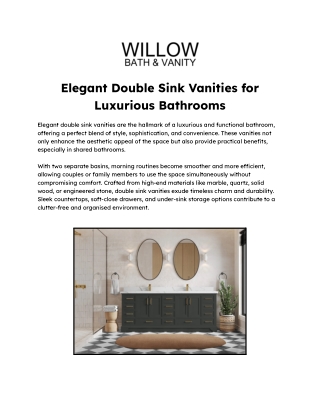 Elegant Double Sink Vanities for Luxurious Bathrooms