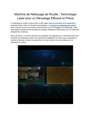 Décapage Laser Efficace par Alfa Laser Canada