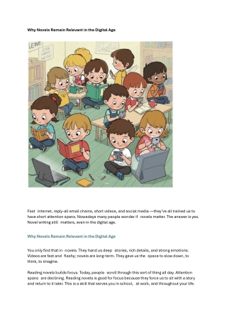 Why Novels Remain Relevant in the Digital Age