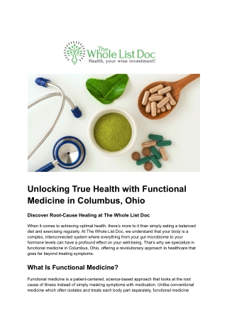 Unlocking True Health with Functional Medicine in Columbus, Ohio (1)