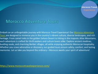 Morocco Adventure Tours