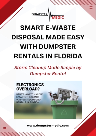 Smart E-Waste Solutions - Affordable Dumpster Rentals & Debris Removal Services in Florida