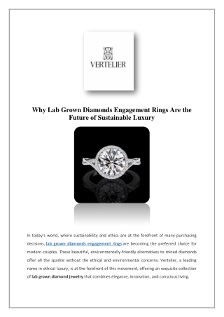 Buy Designer Lab Grown Daimond Engagement Rings in India | VERTELIER