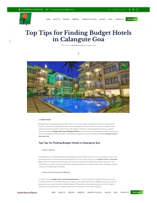 Top Tips for Finding Budget Hotels in Calangute Goa