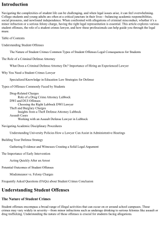 Student Offenses: How a Student Crimes Lawyer Can Guide You