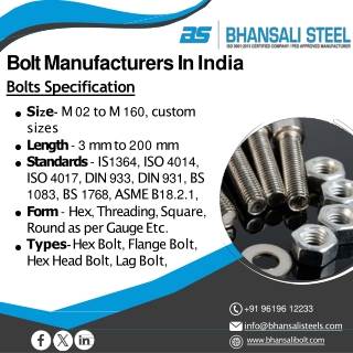 Bolt | Nut | Screw | Washers- Bhansali Fasteners