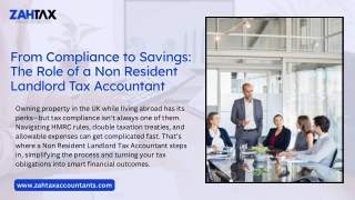 From Compliance to Savings The Role of a Non Resident Landlord Tax Accountant