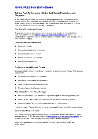 Achieve Peak Performance with the Best Sports Physiotherapy