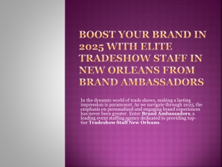 Make Your Event Shine with Tradeshow Staff New Orleans from Brand Ambassadors