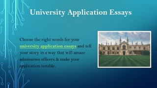 University Application Essays
