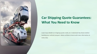 Car shipping quote guarantee