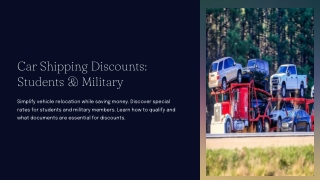 Car shipping discounts for students and military