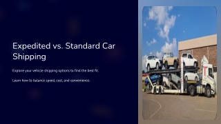 Expedited vs standard car shipping