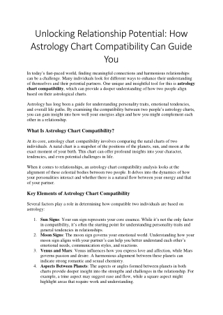 Name Astrology Chart Compatibility: Discover Your Perfect Match