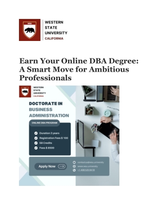 Earn Your Online DBA Degree: A Smart Move for Ambitious Professionals